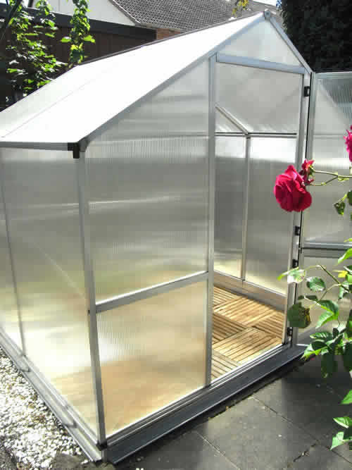 Aluminium Gewächshaus Breite 2,33 m x Länge 2,17 m